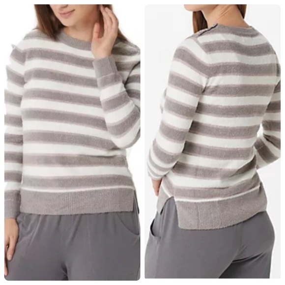 Barefoot Dreams Sweaters - BAREFOOT DREAMS CozyChic Lite Lurex Striped Pullover